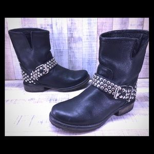 Steve Madden Fraankie biker moto harness boot Sz 9